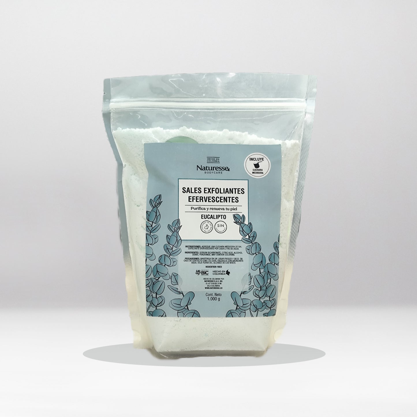 Sales Exfoliantes Efervescentes Eucalipto 1000g Purifica y renueva tu piel