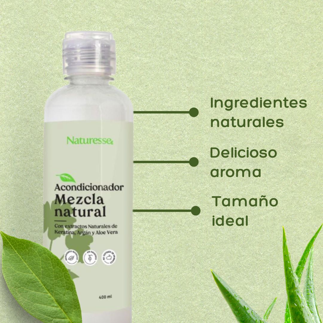 Acondicionador Mezcla Natural Aloe Vera, Aceite de Argán y Vitamina E  x 400ml