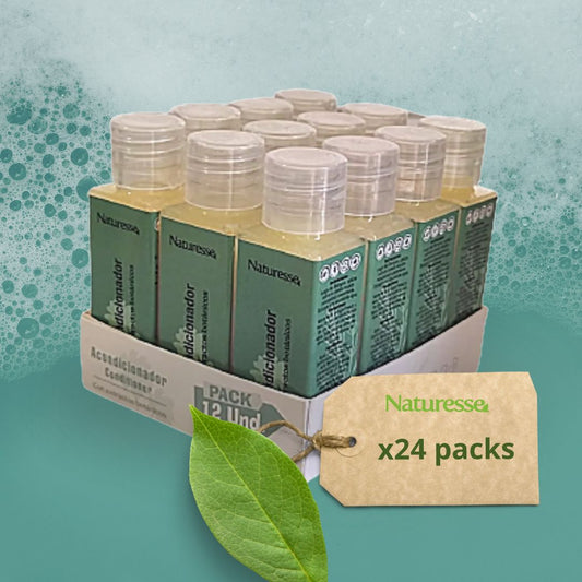 Acondicionador Aloe Vera, Aceide de Argán y Vitamina E Hotel 30ml x 12 unds x 24 paquetes