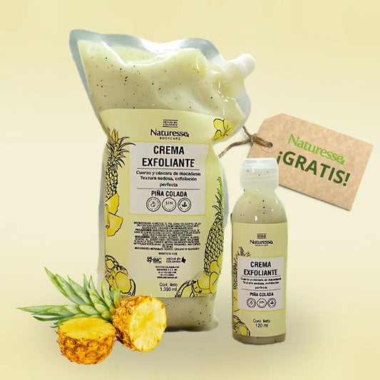 Crema Exfoliantes Naturales de Cáscara de Macadamia y Cuarzo 1.300 ml GRATIS 120 ml